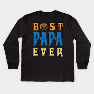 Best Gamer Papa Ever You Can Just Pause A Game Happy Father Day Gamer Vintage Retro Kids Long Sleeve T-Shirt